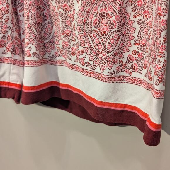 J.Jill Casual Dress Pants Pink Red Paisley Floral Tropical Pockets - Size LT - Picture 6 of 9